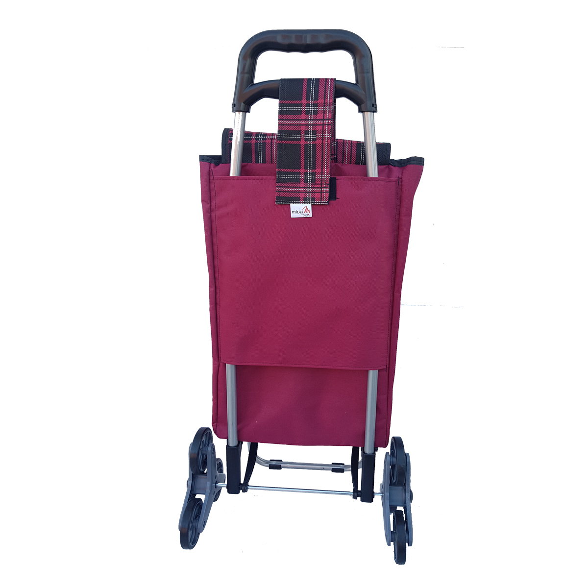 Carucior pentru piata cu 3 roti, Miras, Bordo cu negru, 36 lt, Impermabil - imagine 3