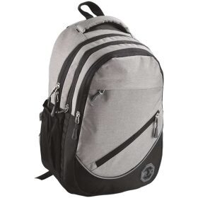 Ghiozdan / Rucsac Relaxion model 2052 cu 5 compartimente, cu mufa pentru casti, cu suport pentru spate, Gri, 46x32x23 cm