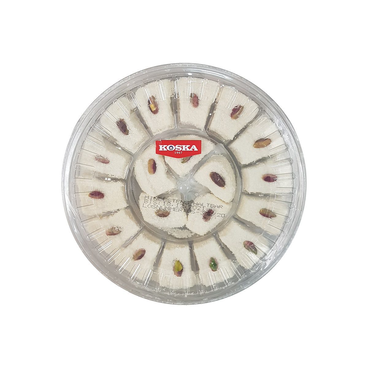 Turkish Delight Autentic (Rahat Turcesc) Koska Sultan, cu cocos si Fistic de ANTEP,Vegan, Made in Turkey, Antep Fistikli Lokum,450 gr