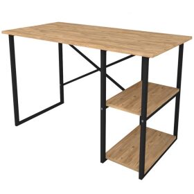 Masa de studiu cu 2 rafturi, nuc, 60x120 cm, pal, Bofigo