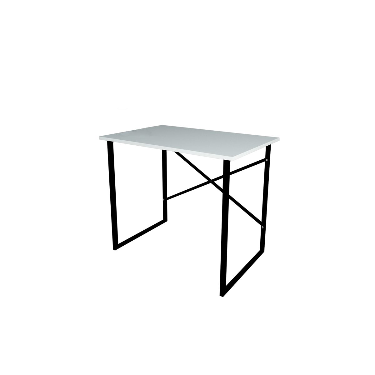 Masa de studiu simpla cu cadru de metal, 60x90 cm, pal + metal, alb, Bofigo