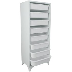 Dulap de bucatarie cu 8 sertare, alb, pal+plastic PP, 78.5x77x30 cm, Bofigo