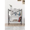 0001385 bofigo dekoratif 3 rafli kitaplik metal kitaplik beyaz BazaarIstanbul
