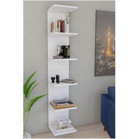 Raft decorativ de perete  Bofigo, 5 etajere, alb