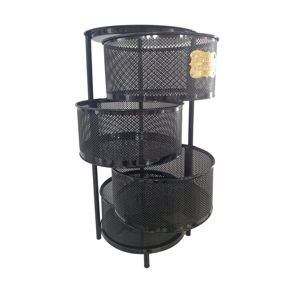Suport cu 4 cosuri pliabile metalic multifunctional, Ø32Xh66 cm - imagine 3
