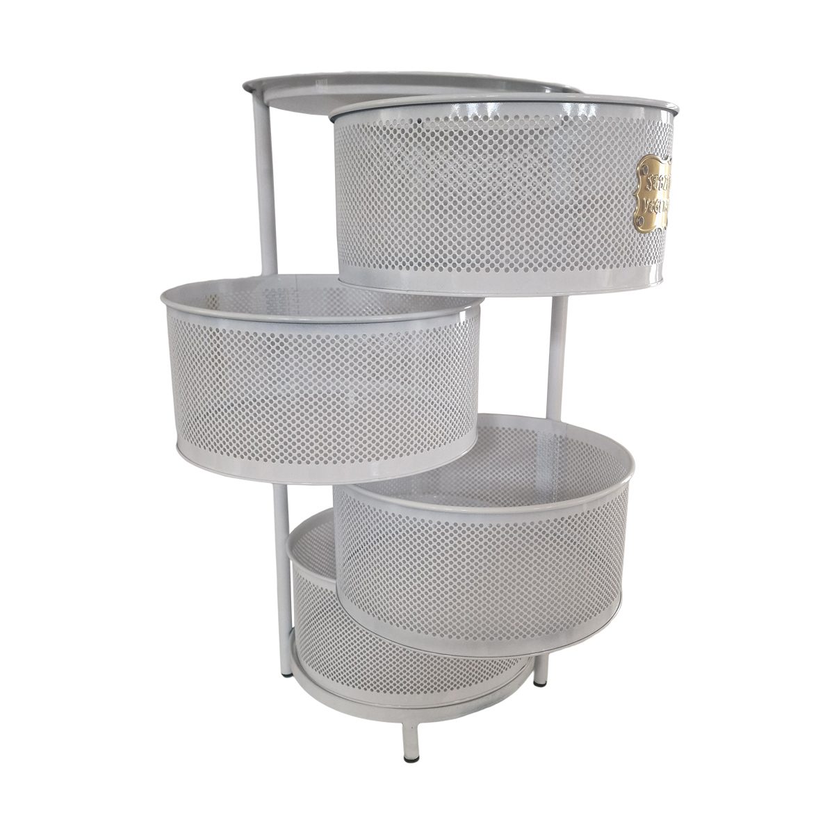Suport cu 4 cosuri pliabile metalic multifunctional, Ø32Xh66 cm - imagine 4