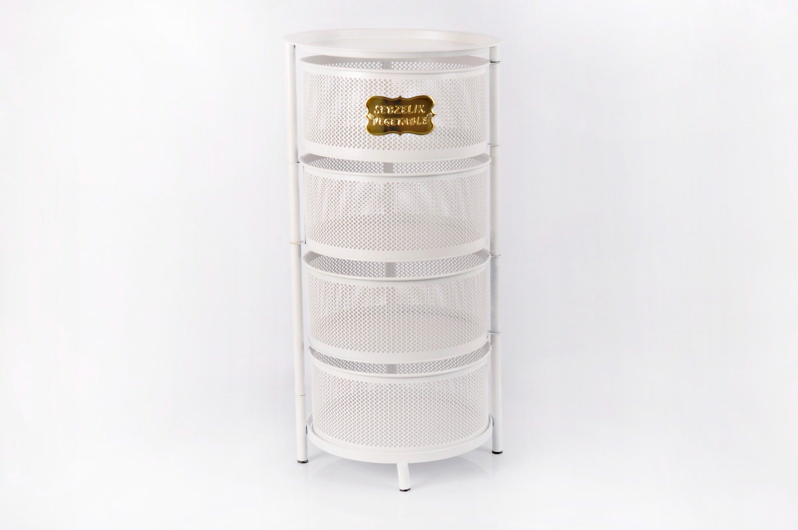 Suport cu 4 cosuri pliabile metalic multifunctional, Ø32Xh66 cm - imagine 6