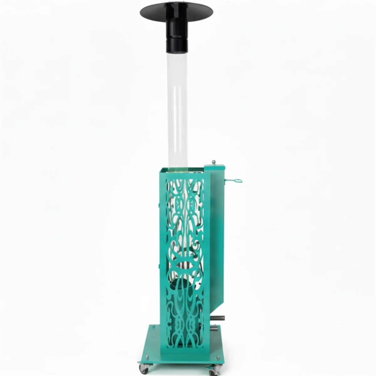 Sobă pe Peleți Retro Füze EHA, Turcoaz, cu Roți și Protecție Laser, Rezervor 4,225 kg, Înălțime 185 cm, Încălzire până la 50 m² - imagine 2